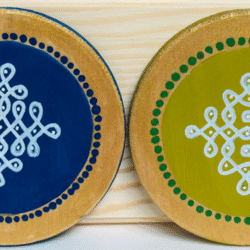 Hand-painted wooden coasters for table decor and gifts
