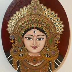 Hand-painted Maa Durga artwork for devotional decor